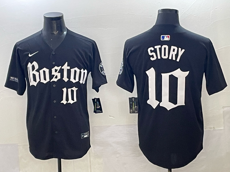 Men Boston Red Sox #10 Story black 2025 Nike MLB Jersey 006
